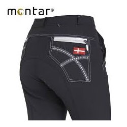 Montar ridebuks sort m/swarovski og dannebrog, full skind UDSALG SPAR 50%