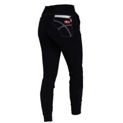 Montar ridebuks sort m/swarovski og dannebrog, full skind UDSALG SPAR 50%