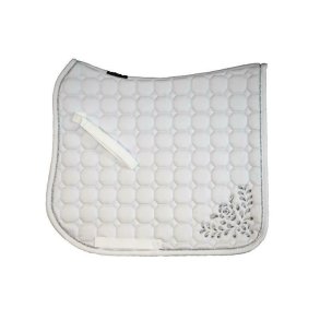 Octagon Judy sadelunderlag med flot broderet motiv med indsatte sten. RESTSALG