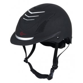 Covalliero Racer ridehjelm, Black silver, str. M/L - NU HALV PRIS