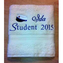 Student 2025 badehndklde Floringo Profi Star luxus rhvidt m/broderi, 70 x 140 cm